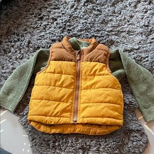 Kids' Yellow and Brown Puffer Vest